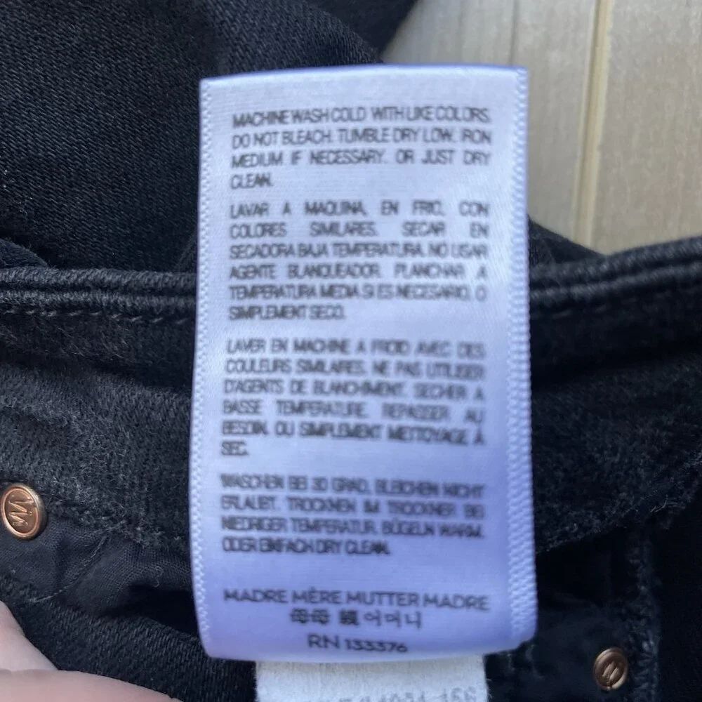 MOTHER The Looker Skinny Jeans Womens 25 Black‎ Mid Rise Minimalist Glam
